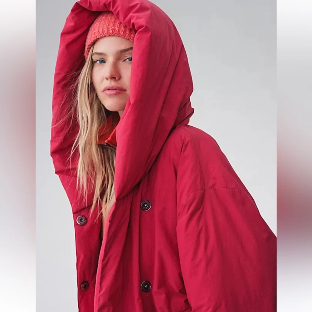 Free People Red Puffer Jacket - Picture 2 of 7